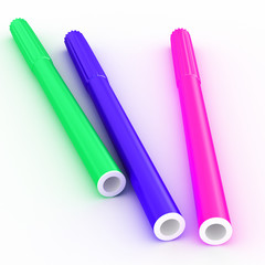 Bright markers on white