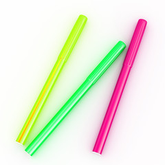 Bright markers on white