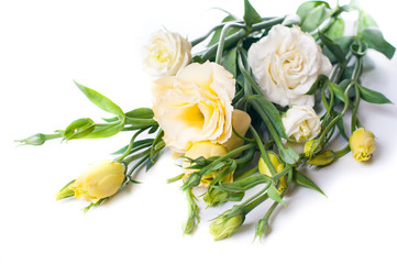 bouquet of yellow eustoma flowers