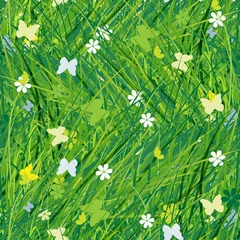  Groene weide, naadloos patroon voor uw ontwerp © Kudryashka