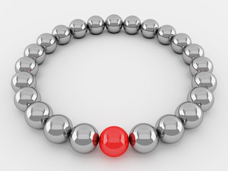 Obraz premium Red and silver balls