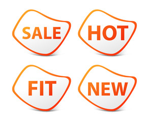 vector stickers — sale, new, hot, fit