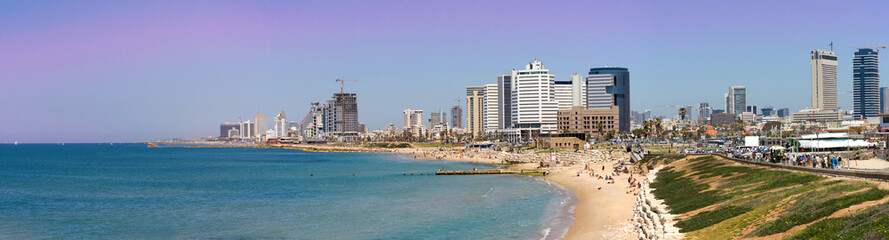Tel-Aviv beach panorama.Jaffa. Israel.