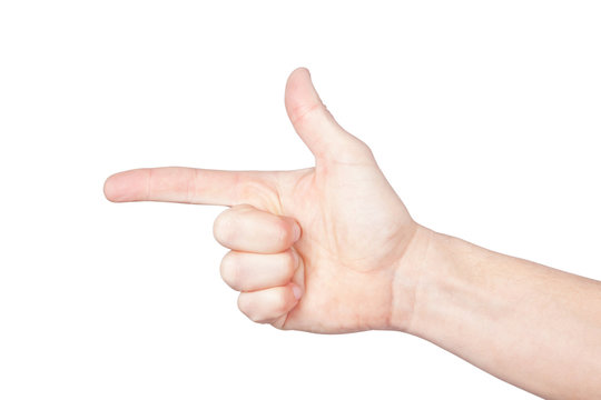The index finger on a white background.