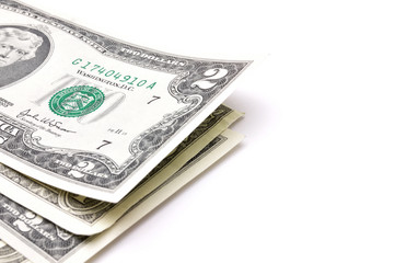 U.S. dollars on a white background