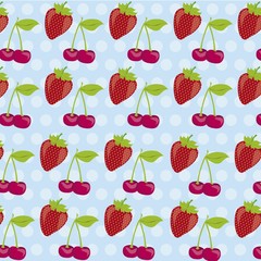 pattern of cherries and strawberries