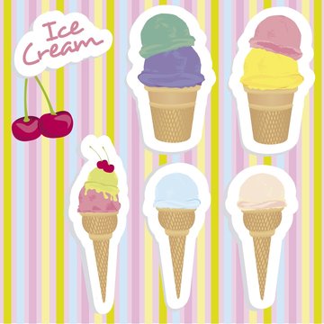 ice cream cones set
