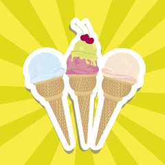 ice cream cone sticker