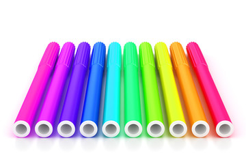 Bright markers on white