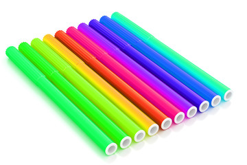 Bright markers on white