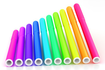 Bright markers on white