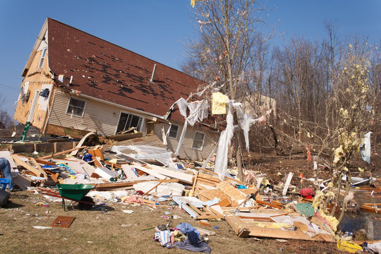 Tornado damage in Lapeer, Michigan.