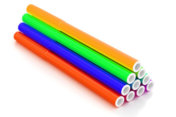 Bright markers on white