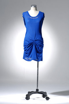 Fashion blue clothing on mannequin isolated