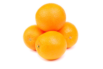 Oranges fruits isolated on white background.