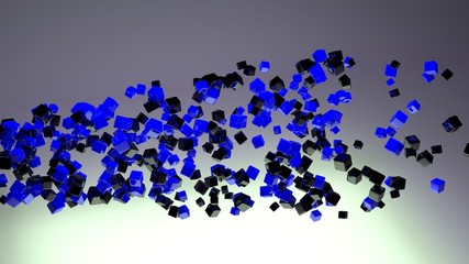 black and blue cubes flow background