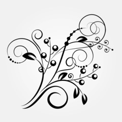 decorative branch - element for design in vintage style
