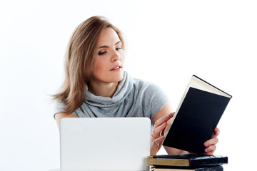 Portrait of a young and beautiful girl student