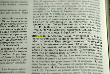 Obraz premium Picture of Spanish dictionary word for love