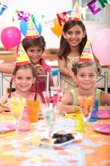 Children at birthday party