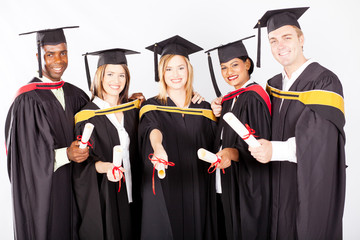 group of multicultural university graduates portrait