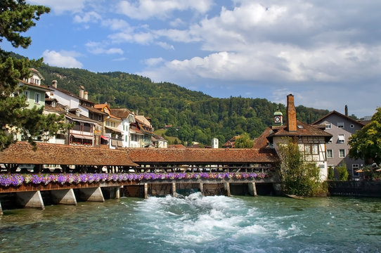wooden sluice bridge in Thun