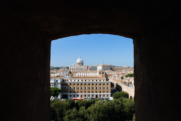 Blick auf den Petersdom von der Engelsburg