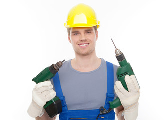 bauarbeiter mit maschine
