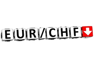 3D Currency euro franc rate concept symbol