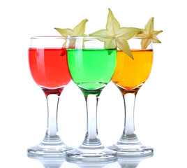 alcoholic cocktails isolated on white