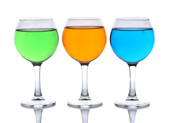 alcoholic cocktails isolated on white