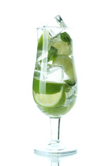 cold fresh lemonade isolated on white