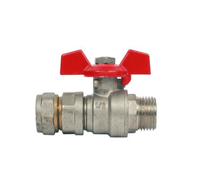 Water ball valve isolated