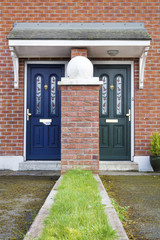 Similar but different entrance door