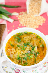 A delicious pea soup  home cooking