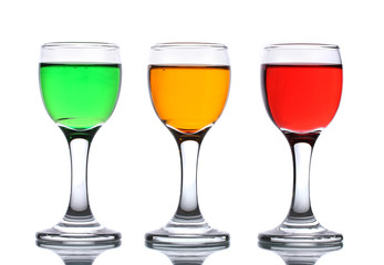 alcoholic cocktails isolated on white