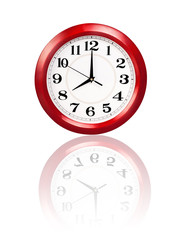 red wall clock