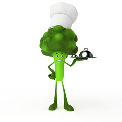 3d rendered illustration of a food character - broccoli