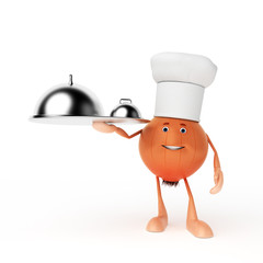 3d rendered illustration of a food character - onion