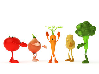 3d rendered illustration of some funny food characters