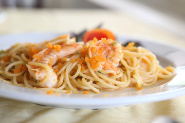 spaghetti with shrimp
