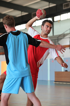 handball players in action