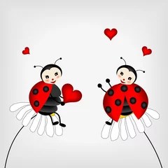 Door stickers Ladybugs two ladybirds