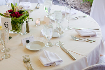 wedding table set for fine dining