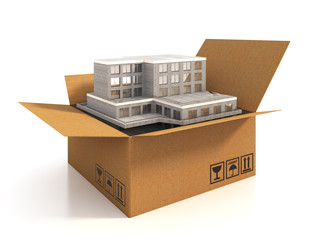 Cargoboard box with building