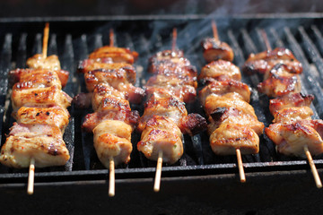 Juicy Slices Of Meat On A Grill