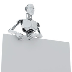 Great robot - futuristic ad presenter