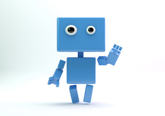 Lovely cartoonish robot android greeting