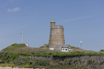 Fototapeta na wymiar Fort de la Hougue with Lookout Tower and Radar Station