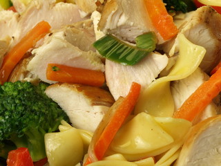 Pasta with chicken and vegetables